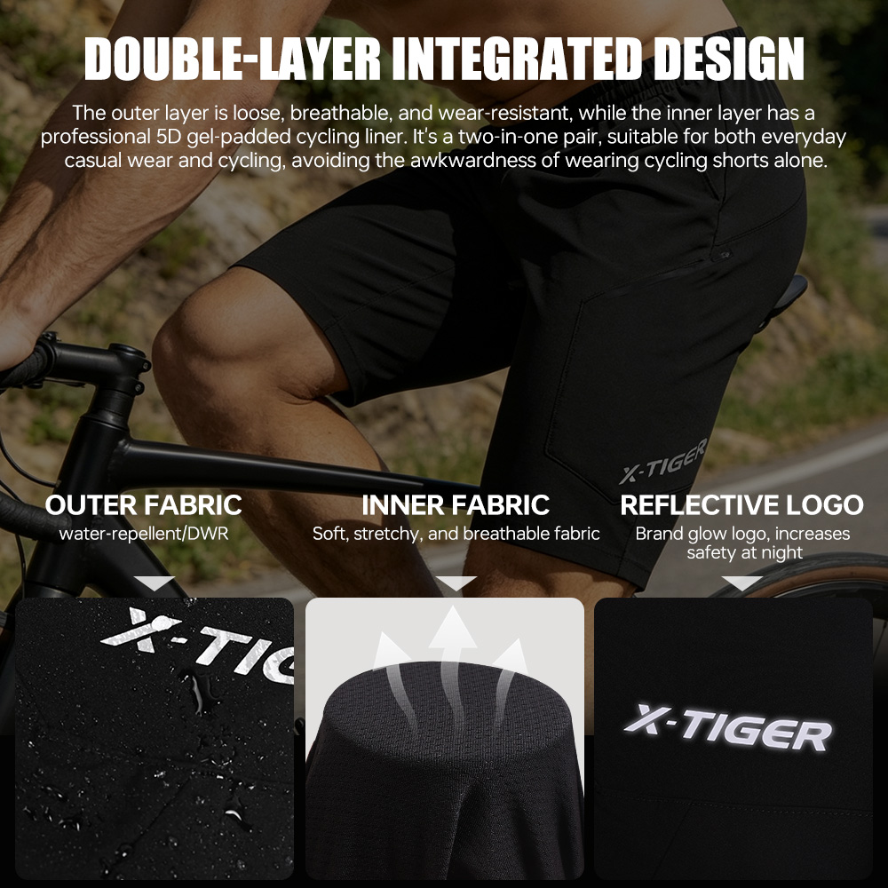 Spodenki rowerowe X-TIGER 2 w  – Cycling Shorts For Commute recenzja i cena